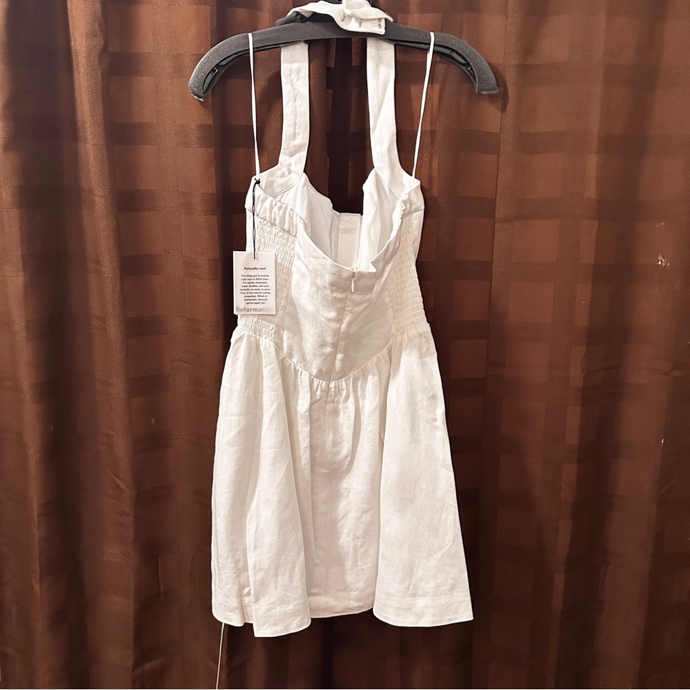 NWT White Reformation Linen Mini Dress size 8 reg $218 - Picture 12 of 12